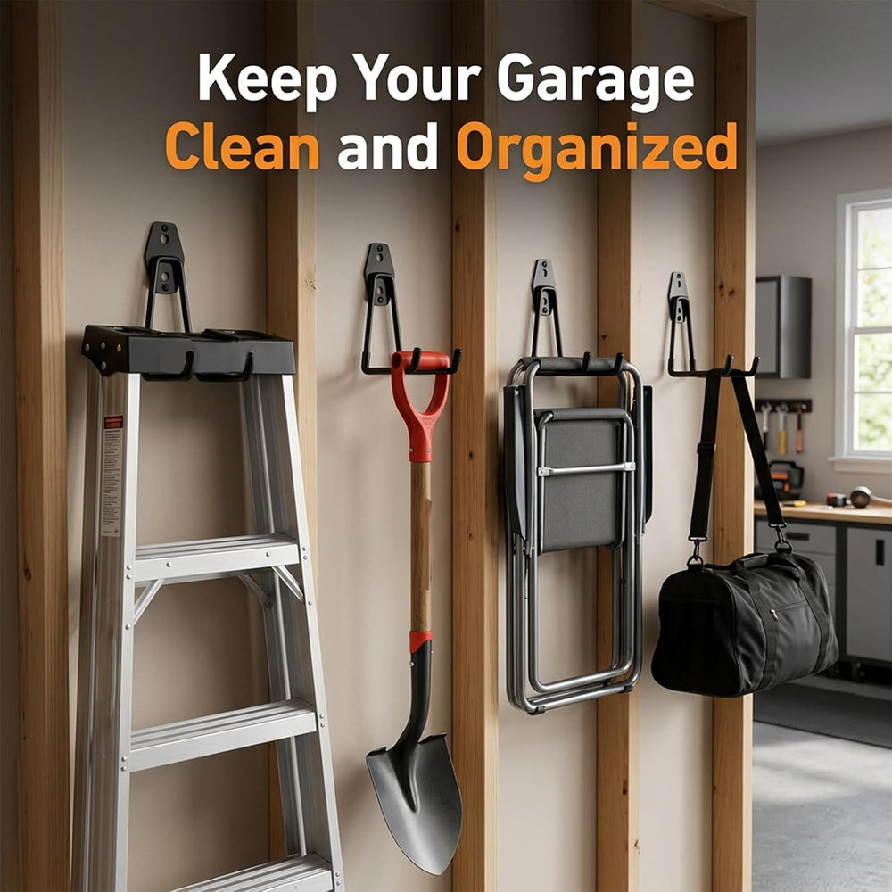 Garage Hooks, 12 Pack Wall Hooks for Hanging Heavy Duty Ladders, Bikes, Tools...