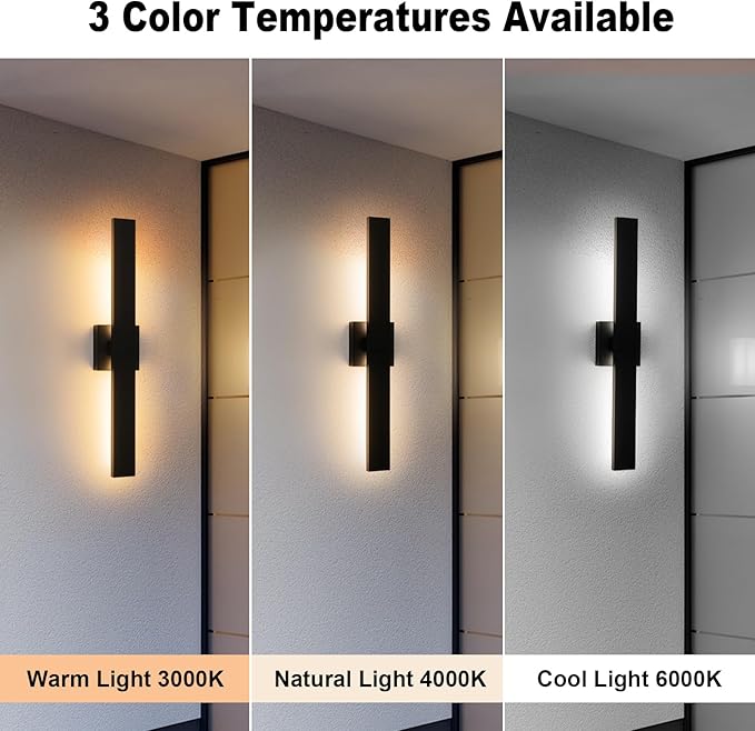 Modern Outdoor Wall Light 3CCT Dimmable LED Outdoor Sconce Lights