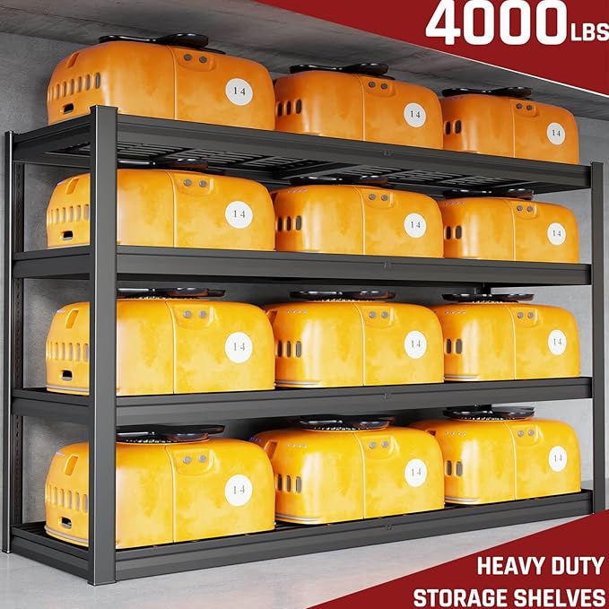 67" Wide Garage Shelving Unit, 3500 LBS Capacity, Industrial Adjustable ...