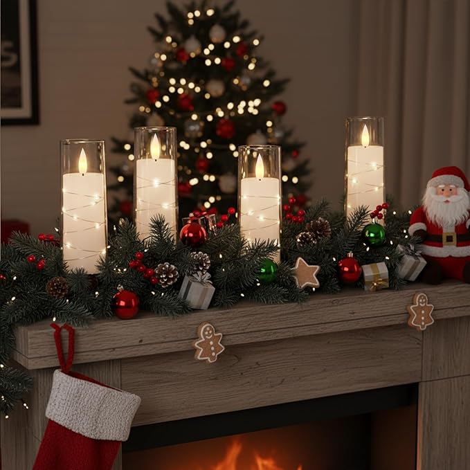 Raycare Flameless Candle with Remote Timer – 9 Flickering Acrylic Battery Ope...