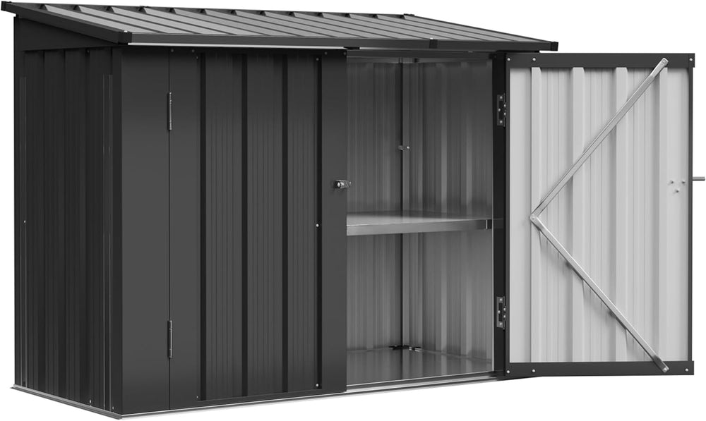 Aoxun Outdoor Storage Cabinet 20Cu.Ft Metal Storage Shed with Floor&Shelf