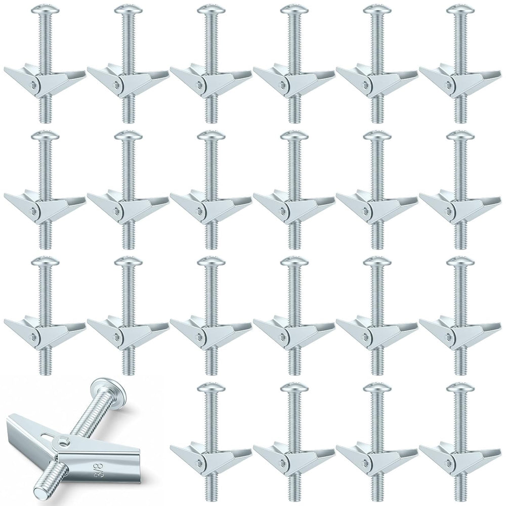 Yaocom 50 Pcs 3/8" X 3" Toggle Bolts and Wing Nut Wall Anchor for D...