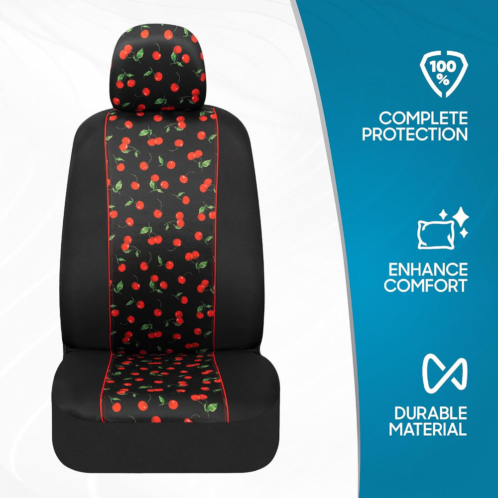 BDK Red Cherry Car Seat Covers for Front Seats, 2 Pack – Classic Pattern with...