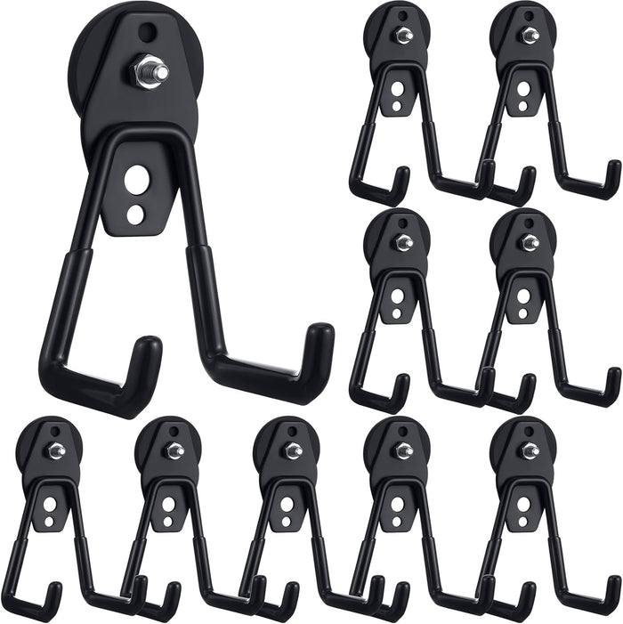 Landhoow Large Magnetic Hooks Heavy Duty Garage Magnet Hooks Strong Storage (10 Pcs)