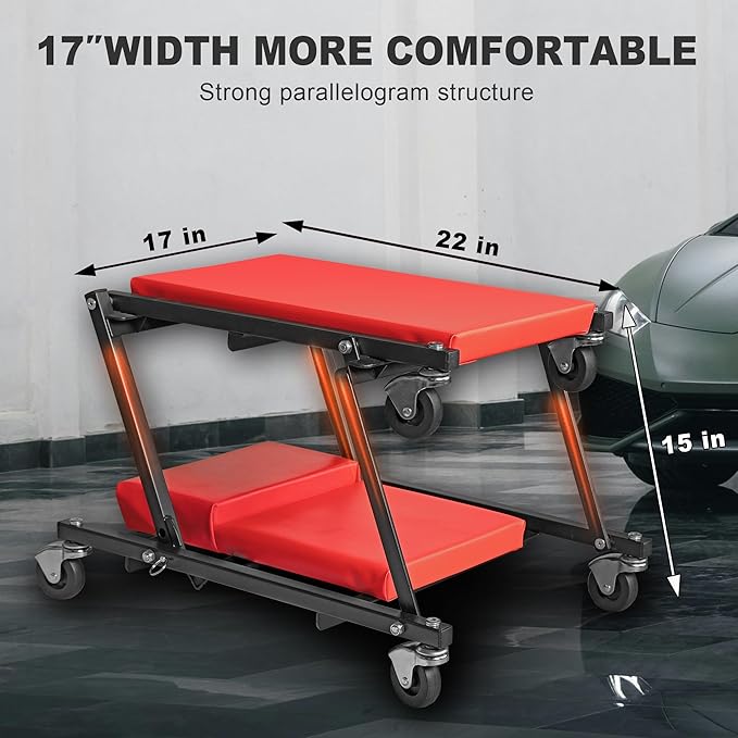 Torin 36" Rolling Foldable Car Creeper Automotive Creeper, 2-in-1 Garage...