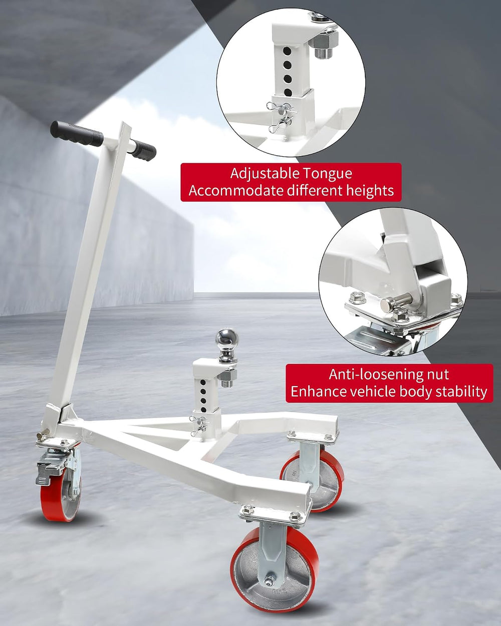 Trailer Dolly, 3500 lb Tongue Weight Trailer Mover with 2 inch Ball, Angle Ad...