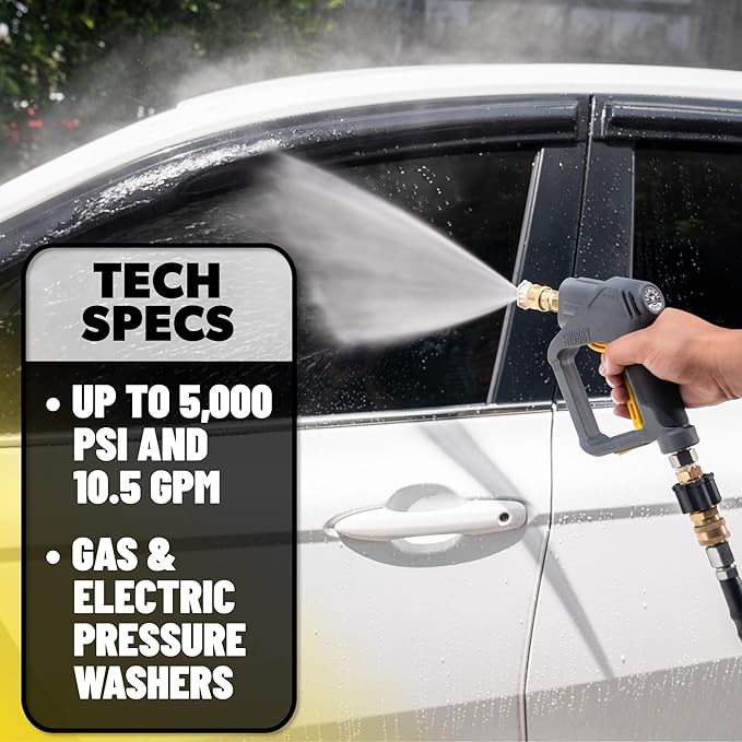 Chemical Guys EQP402 Snubby Pressure Washer Gun, Foam Cannon Attachment