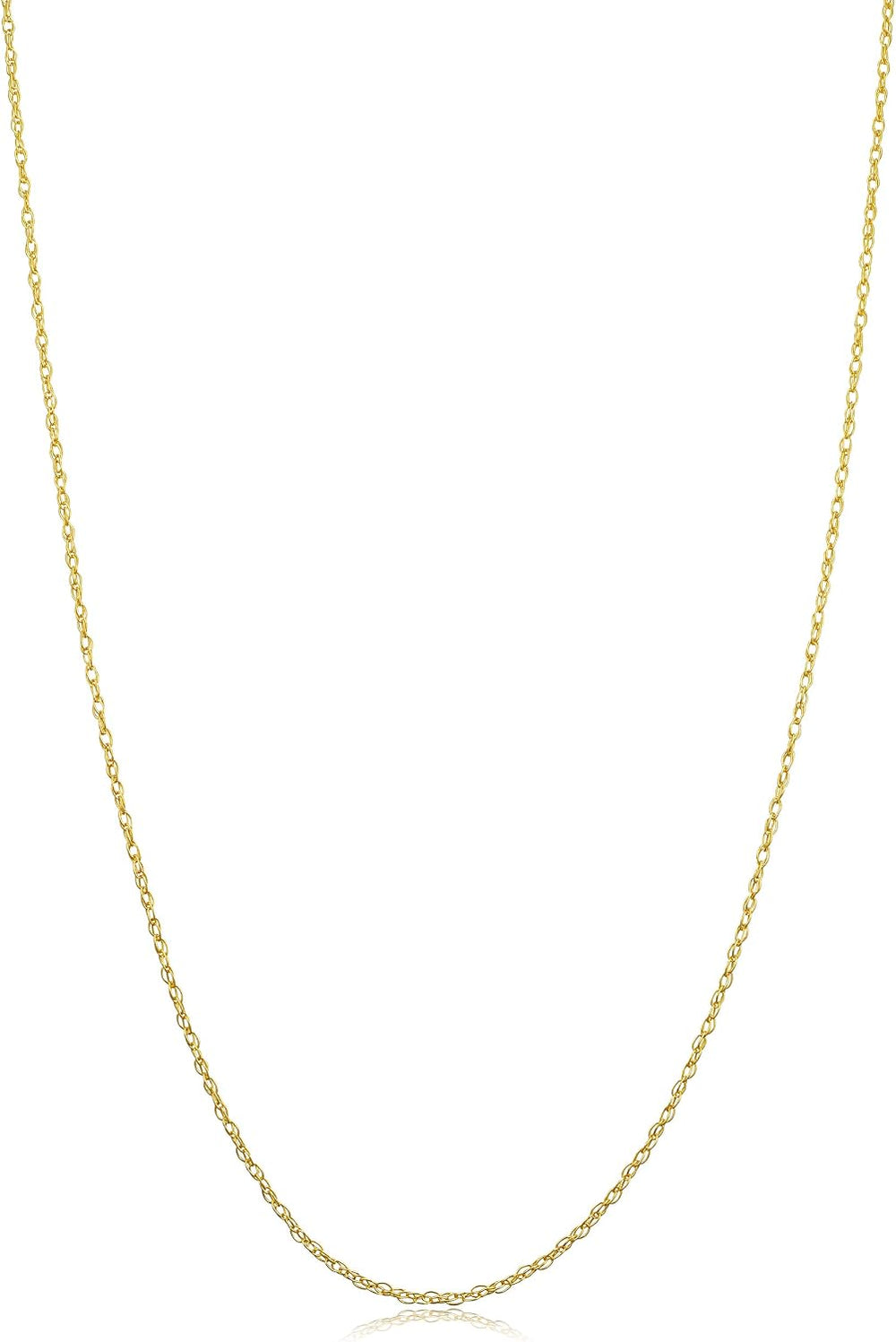 Kooljewelry Solid 10K Yellow Gold Rope Chain Necklace for Women