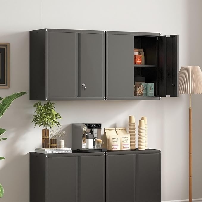 LUCYPAL Garage Storage Cabinet, 27.95" H Metal Wall Cabinets