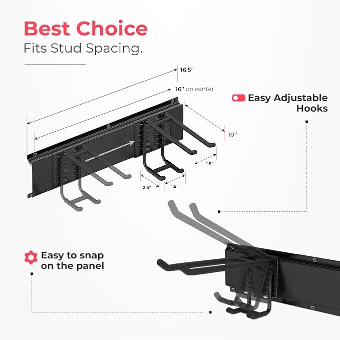 Garage Wall Organizer | 48" Heavy-Duty Tool Storage Rack | Adjustable