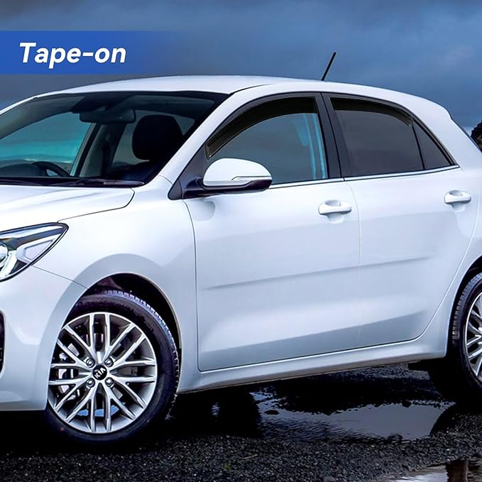 Window Visors Rain Guards for 2012-2017 Kia Rio Hatchback, Out-Channel Window
