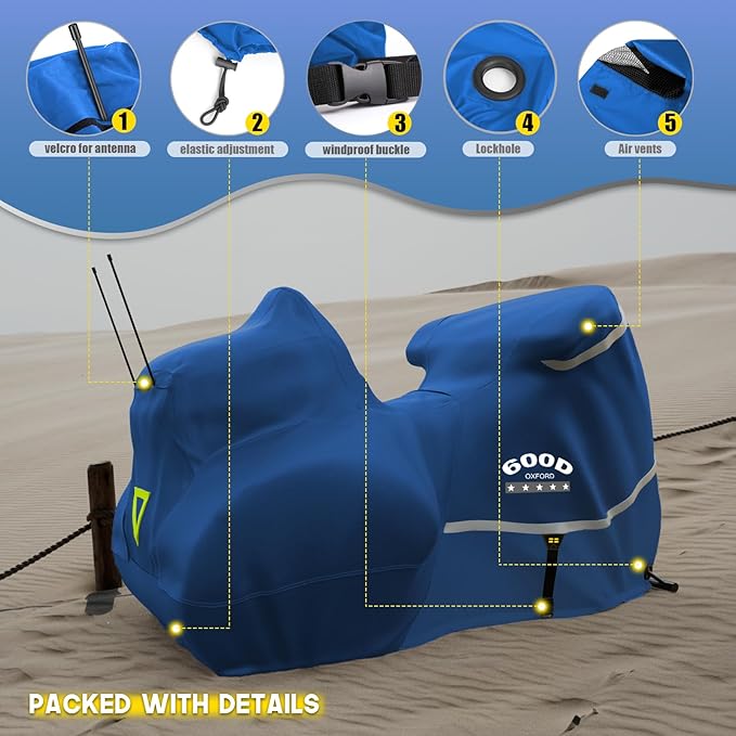 Rosefray Trike Cover, Motorcycle Cover Heavy Duty 600D Waterproof
