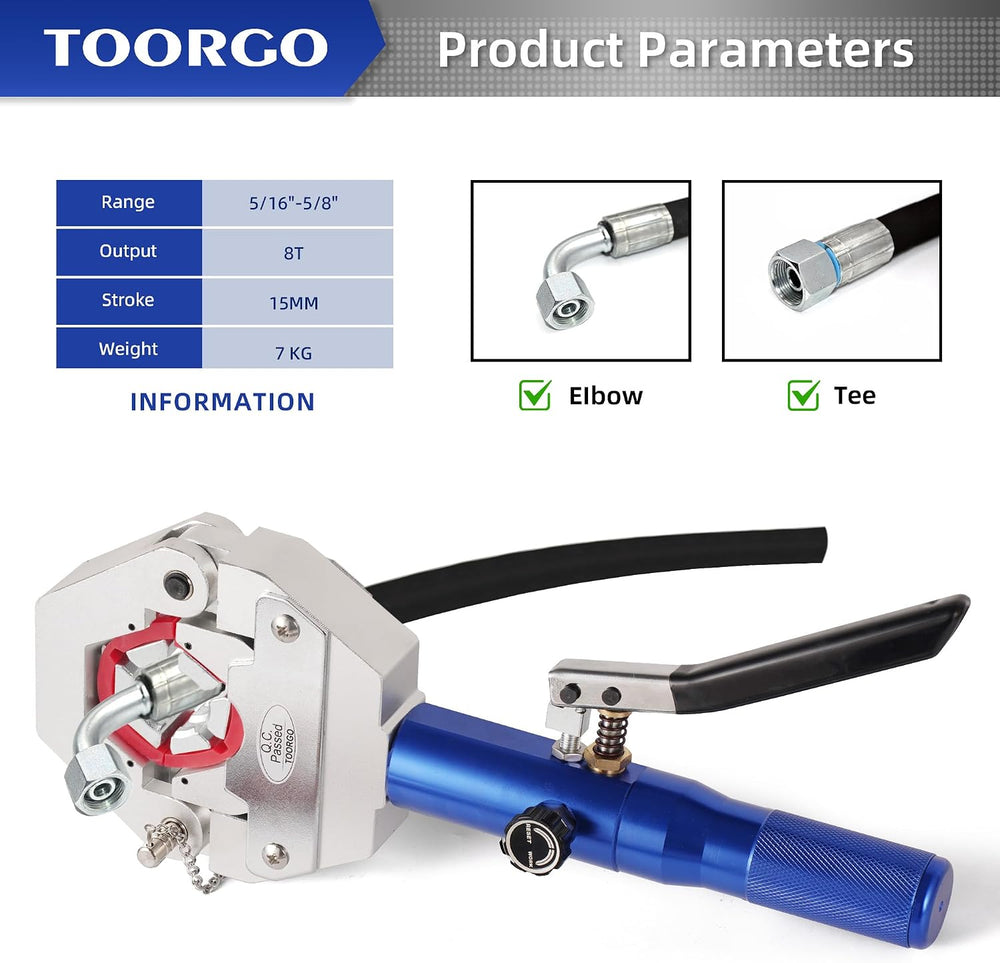 Hydraulic AC Hose Crimper Manual AC Hose Crimper Kit with 7 Dies