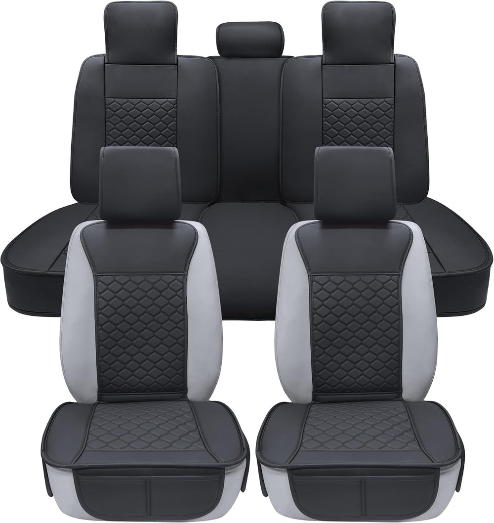 Elantrip Car Seat Cover Full Set Leather Car Seat Protector Universal fit