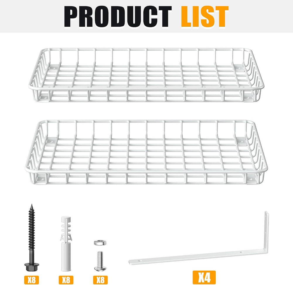 Ultrawall Wall Mounted Storage Shelves, Garage Metal Shelves 18x12 Inch