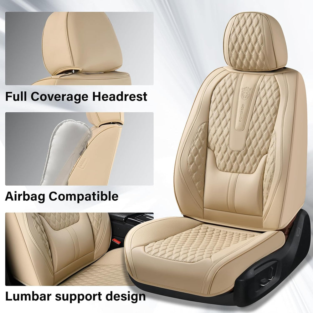 Coverado Front Seat Covers, Car Seat Covers Front Seats, Nappa Leather Seat C...