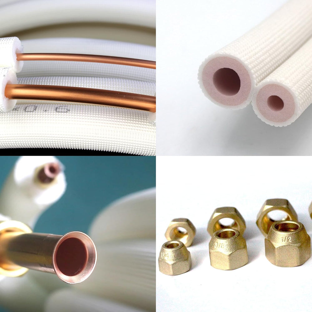 TAUROX 10FT Mini Split Line Set 1/4" & 3/8" O.D Copper Pipes Tu...
