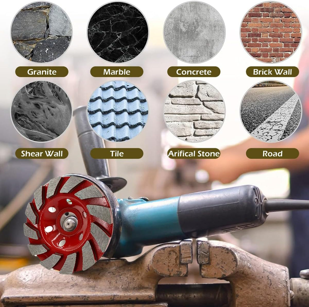 8 Pieces Concrete Grinder disc 4 Inch Concrete Turbo Diamond Cup Grinding Whe...