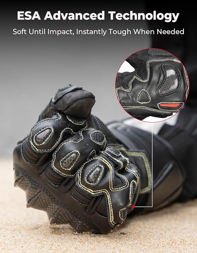 KEMIMOTO Leather Motorcycle Gloves