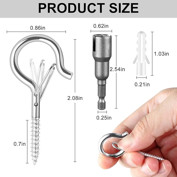 96 PCS Q-Hanger Hooks, Screw Hooks