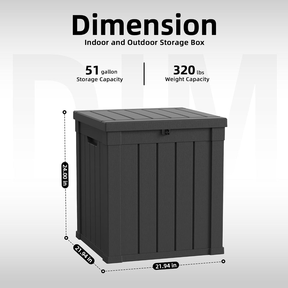 EasyUp 51 Gallon Deck Box Small Deck Box for Indoor and Outdoor,Waterproof St...