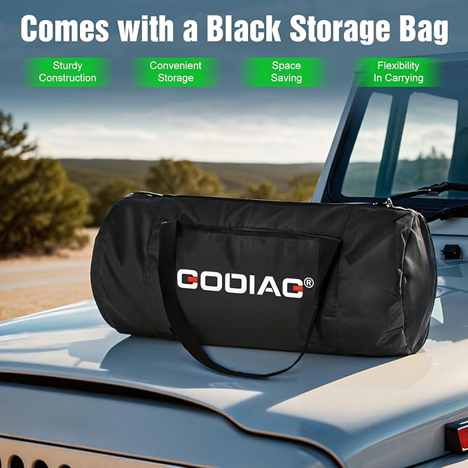 GODIAG 1"×30ft Kinetic Recovery Rope Recovery Tow Strap Heavy Duty Energ...