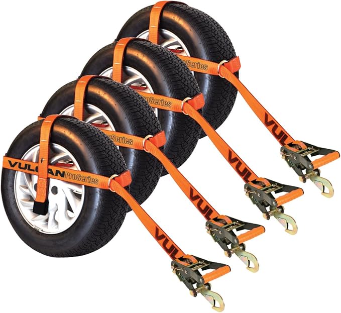 VULCAN Car Tie Down with Snap Hook (4 Pack)
