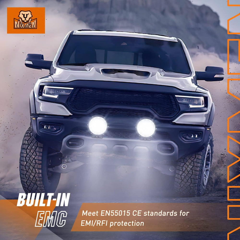 Nilight 7 Inch 2 PCS 90W 9850LM Round LED Offroad Driving Lights with DRL