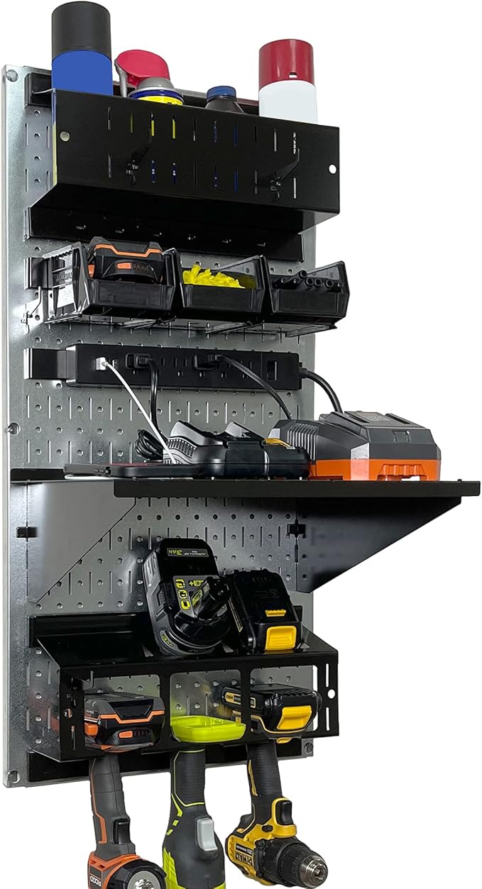 Wall Control Power Tool Storage Organizer Kit Cordless Drill Holder Charging