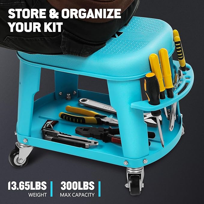 DNA MOTORING Removable Rolling Garage Stool