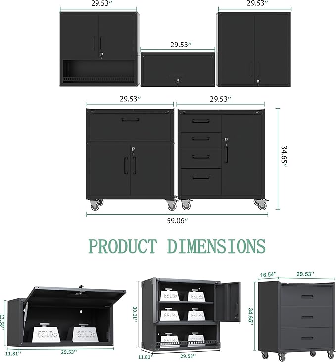 Metal Tool Cabinet, Garage Storage Cabinet System, Wall Cabinet & Locking