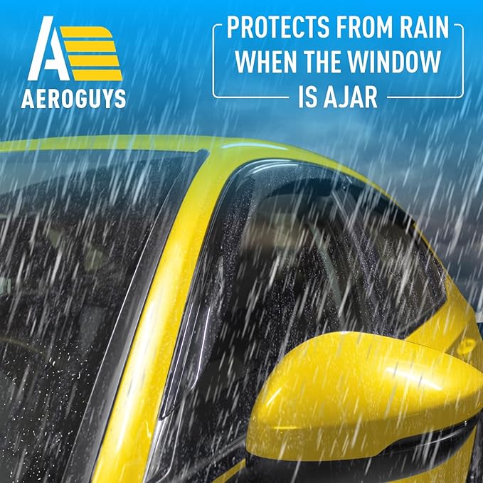 Extra Durable Window Deflectors Tape-On Window Visors Rain Guards Fit (4pcs)