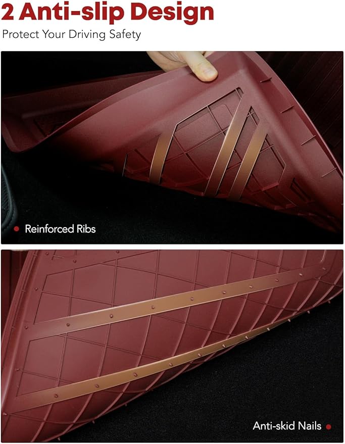 YHTAUTO Custom Fit Red Car Floor Mats