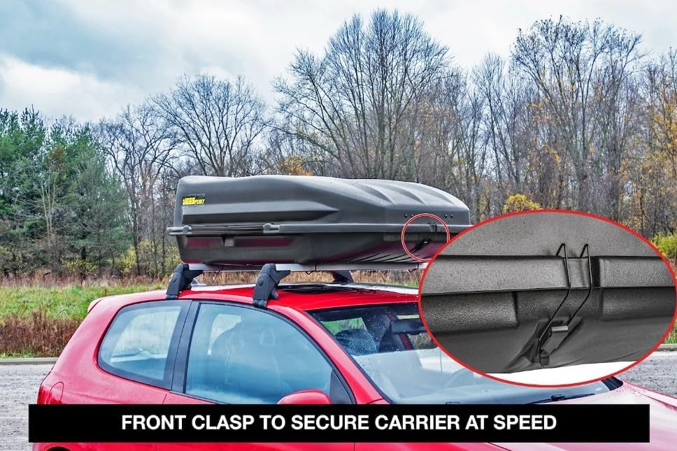 18 Cubic ft. Rooftop Cargo Carrier, Heavy-Duty Weatherproof Lockable Hard She...