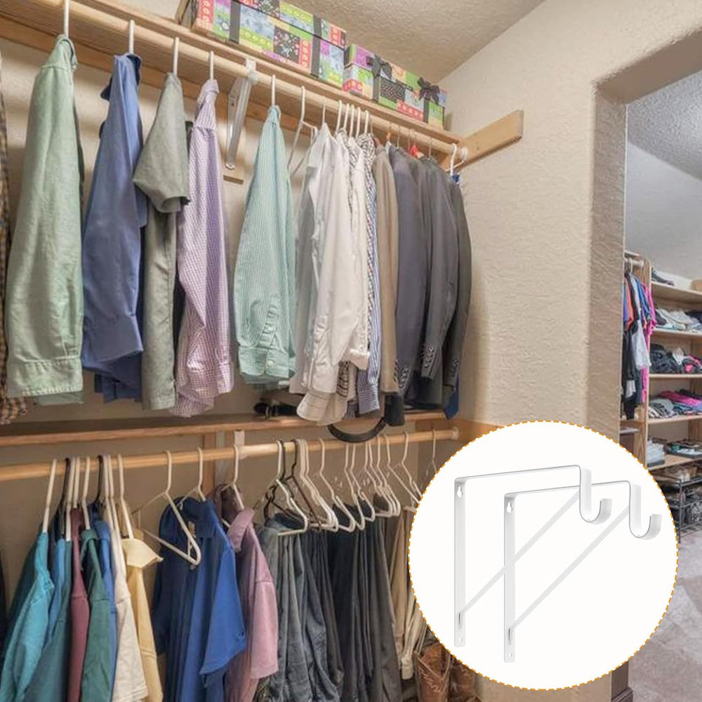 8 Pack Heavy Duty Closet Rod Bracket 11”x11” Closet Shelf & Rod Brackets,...