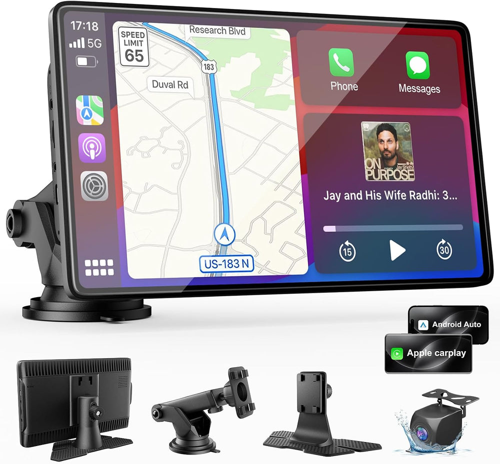 9" CarPlay Screen for Car, Wireless Apple CarPlay & Android Auto
