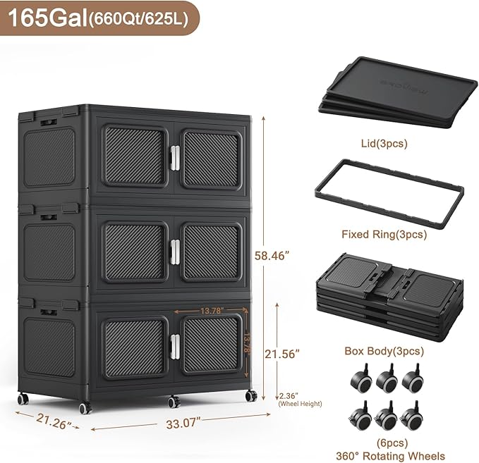 660 Qt Stackable Storage Bin (3 Pack)