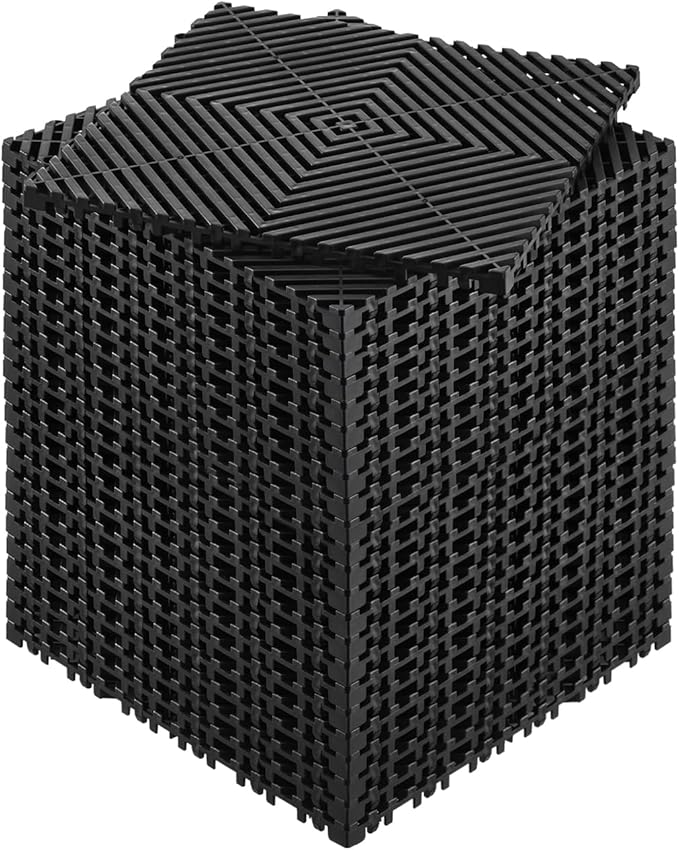 VEVOR Interlocking Drainage Mat, 12” x 12” Modular Interlocking Cushion (24 Pcs)