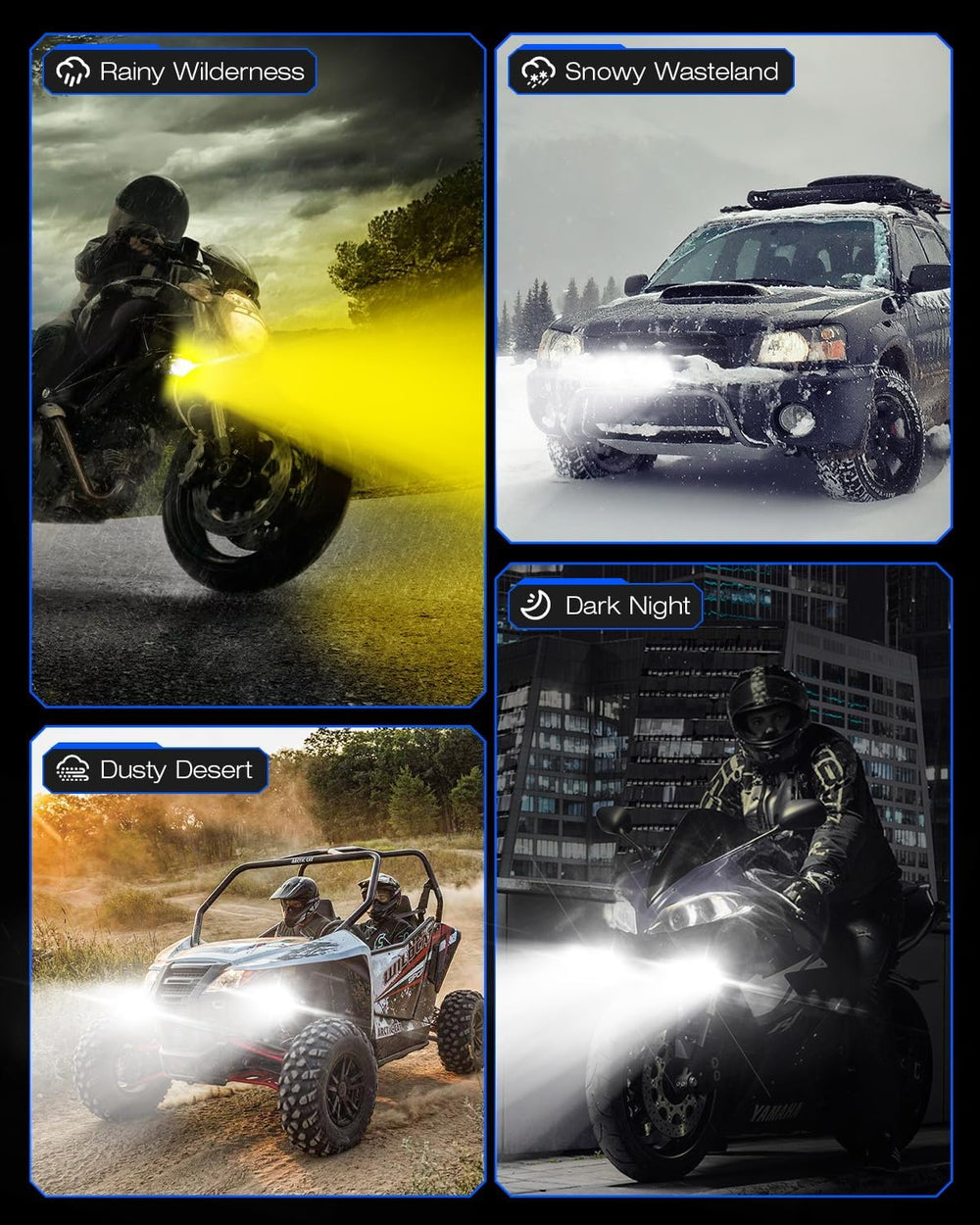 NOVSIGHT 2 Inch Motorcycle Auxiliary Off Road LED Driving Fog Lights, Pair