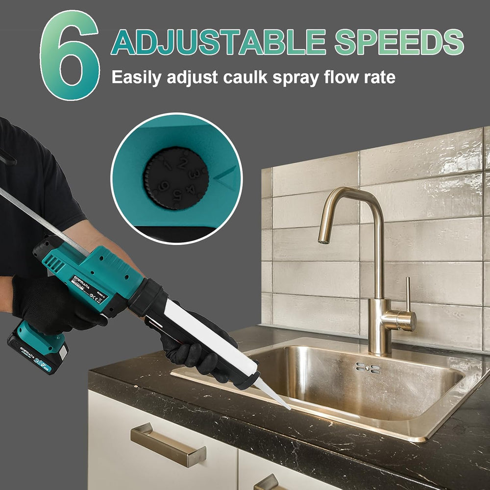 Caulk Gun 20V Auto Retract Drip-Free Caulking Gun with LED 300ml/10oz Silicon...