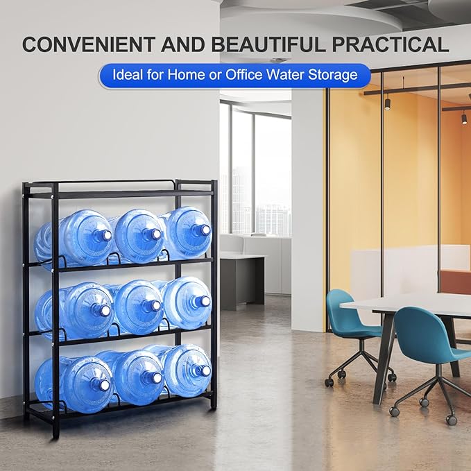 5 Gallon Water Bottle Holder 9-Tray 3/5 Gallon Water Jug Rack
