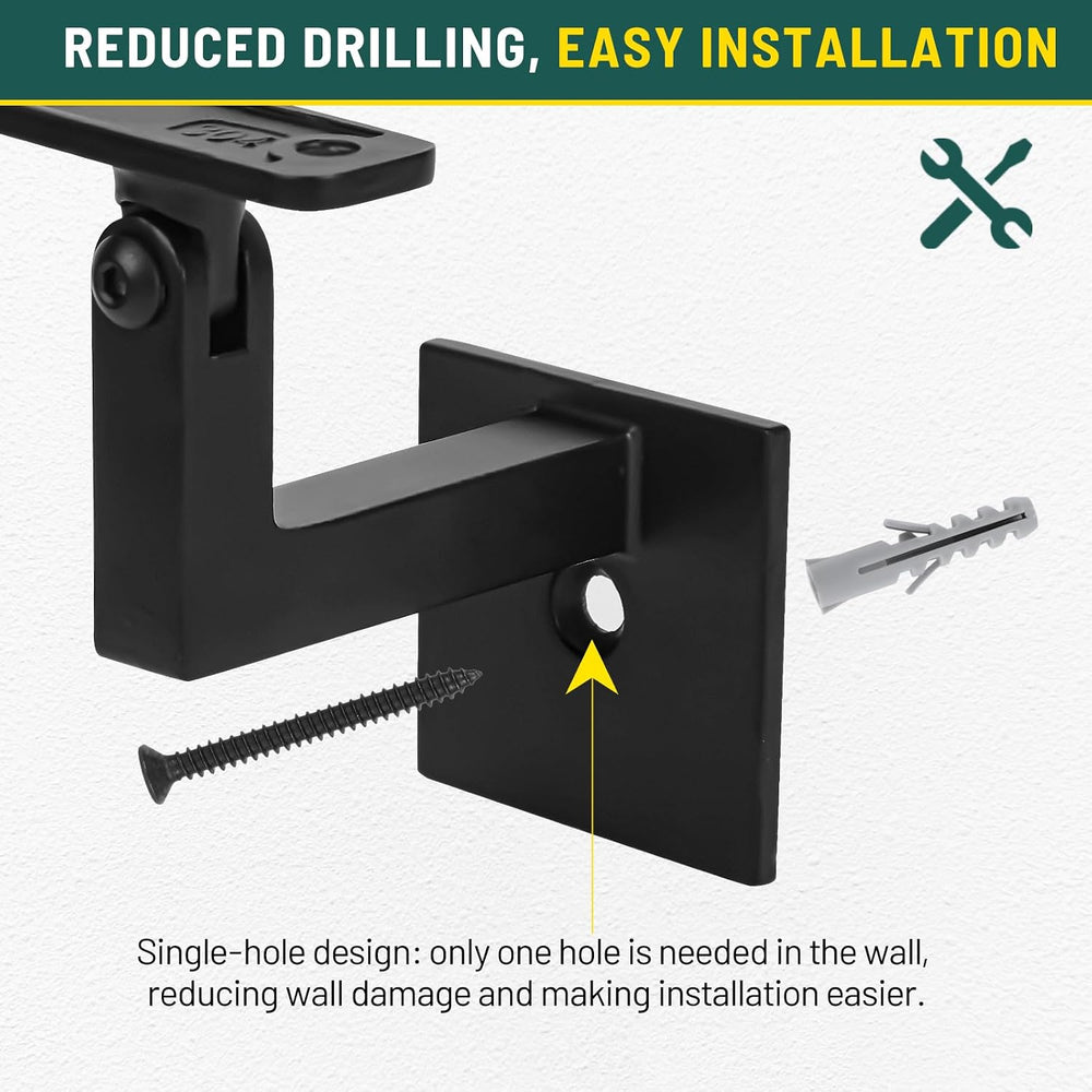3TO Handrail Bracket- 5 Pack SS304 Adjustable Handrail Brackets L-Shape Heavy...