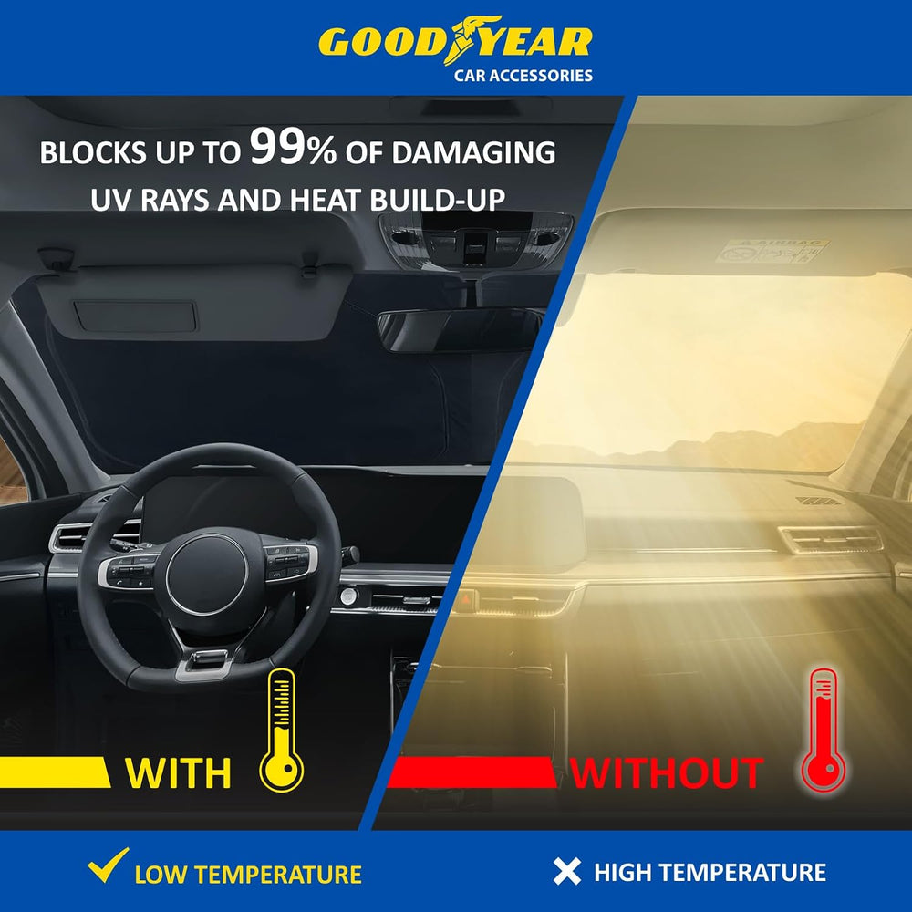 Goodyear Foldable Windshield Sunshade for Volkswagen Atlas Cross Sport 2020-2...
