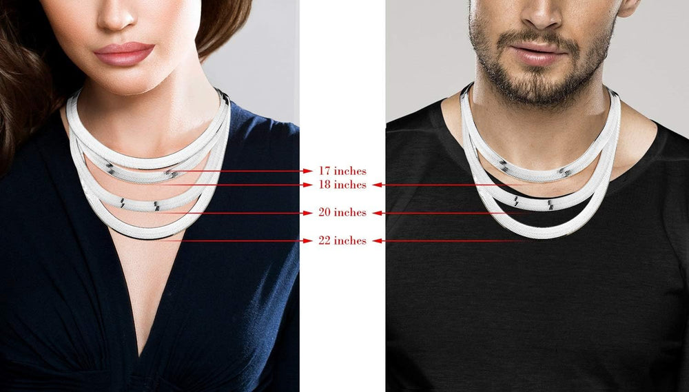 Miabella Italian 925 Sterling Silver 10mm Herringbone Necklace Women Men