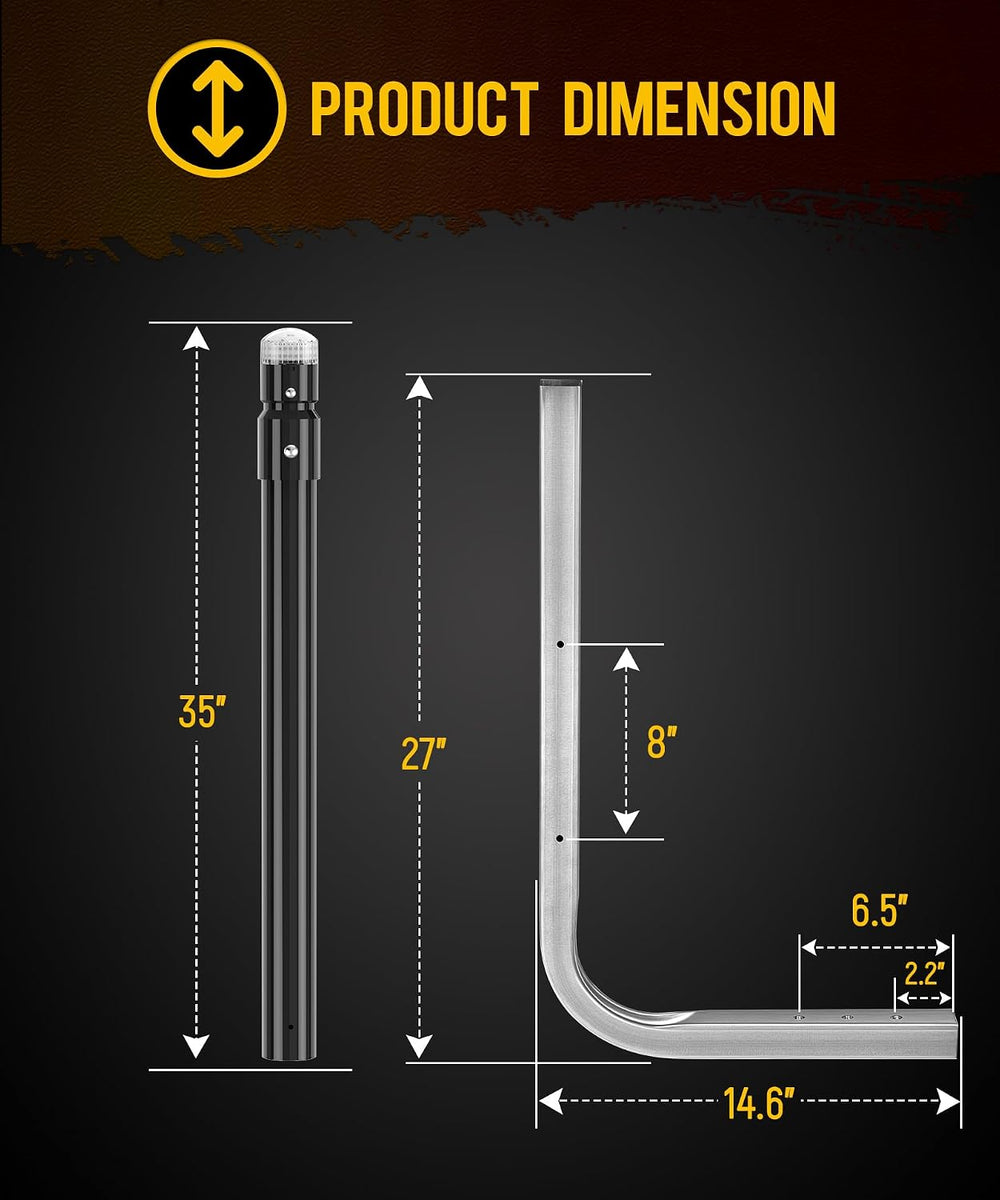 Partsam 1 Pair Boat Trailer Guides with Top Light & Reflective Tape