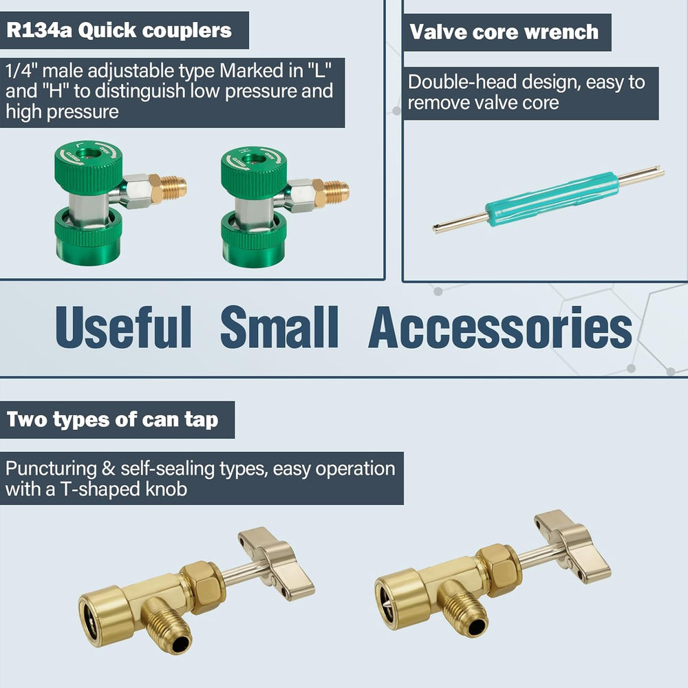 3-Way Brass Manifold Gauge Set for AC Maintenance