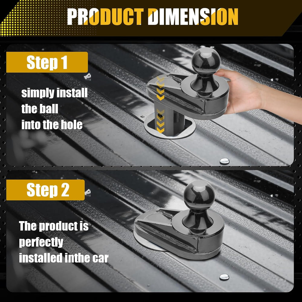 4" Offset Gooseneck Ball Extender for Short Bed Trucks, Square Base 2-5/...