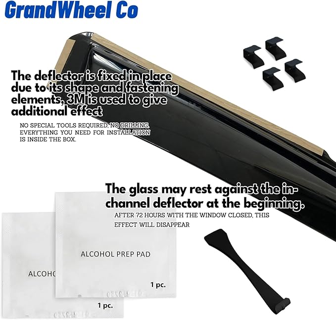 Window Deflectors Smoke Tinted in-Channel Side Window Vent Visor Deflectors (...