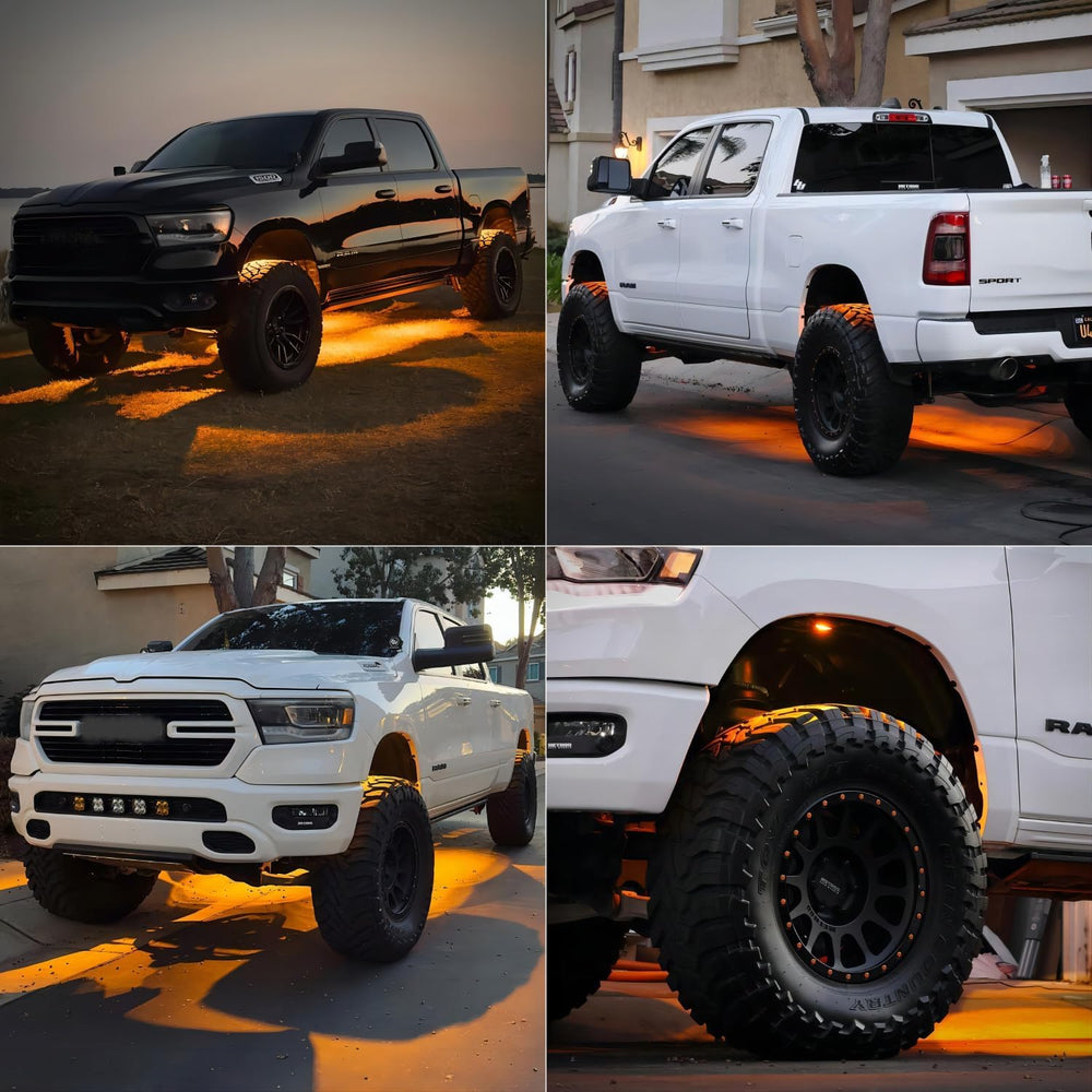 LASFIT Switchback Rock Lights Amber & White Wheel Well Lights with Toggle...