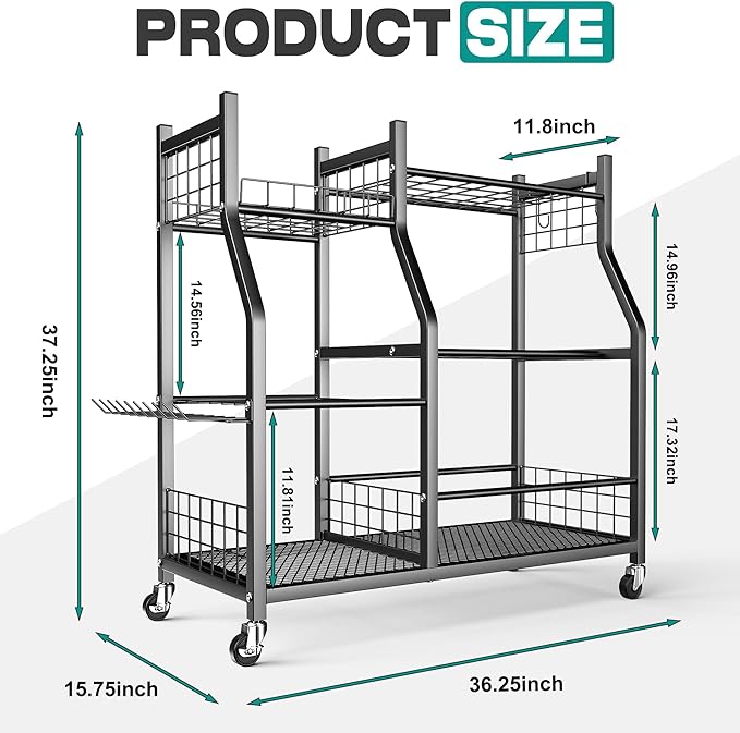 EVERHANGER Garden Tool Organizer Stand, Garage Tool Storage Organization